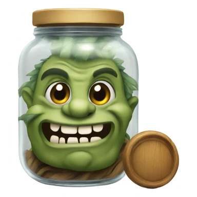 Troll emoji inside the jar emoji  sticker
