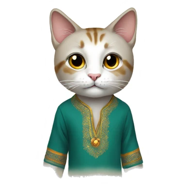 Cat wearing A KURTA PAIJMA  sticker