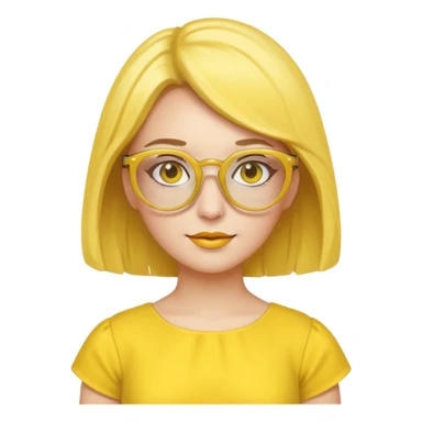 yellow glasses and yellow dressed woman sticker
