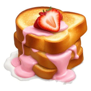 French toast pink strawberries and cream sticker