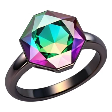 Multichrome coloringshifting 3D diamond, Black chrome ring
 sticker