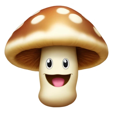 Mushroom with smiley face sticker