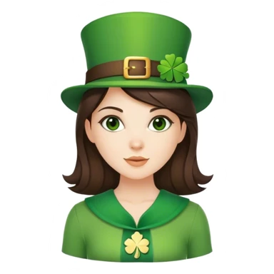Brunette woman st Patrick’s day sticker