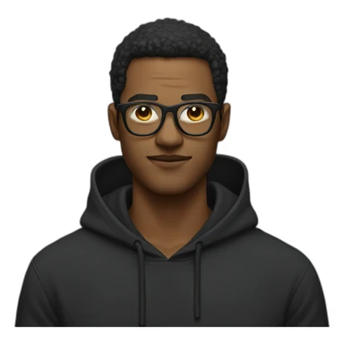 dude with black hoodie and glasses squinting eyes sticker