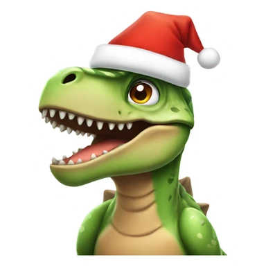 dinosaur in a santa hat sticker