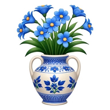 vase of blue flowers sticker