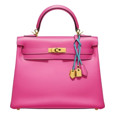hermes kelly bright bubblegum pink bag gold hardware sticker