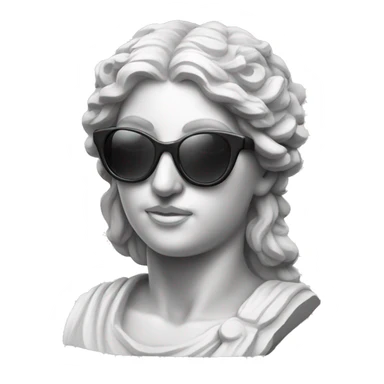 greek goddess sculpture wearing sunglasses sticker