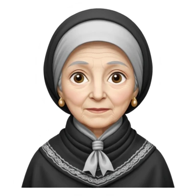 orthodox jewish woman with kerchief tied by neck circa. 1890 make into greyscale elderly sticker
