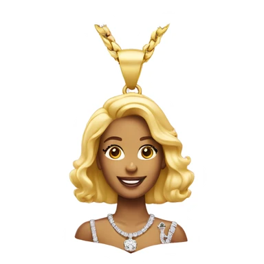 Necklace with Diamond Barbie pendant  sticker