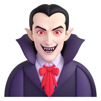 Count Dracula with pale skin and vampire fangs sticker
