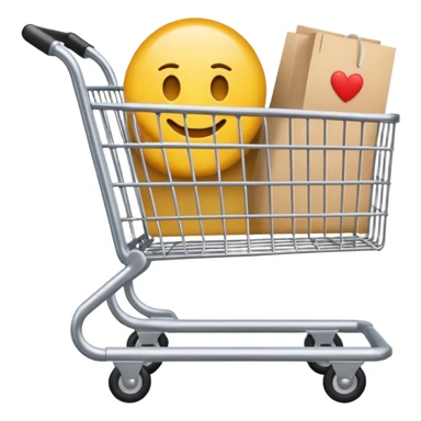 computer with shopping cart overlay, e-commerce, high fidelity, smooth edges, emoji style sticker