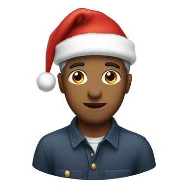 Me wearing a Christmas hat sticker