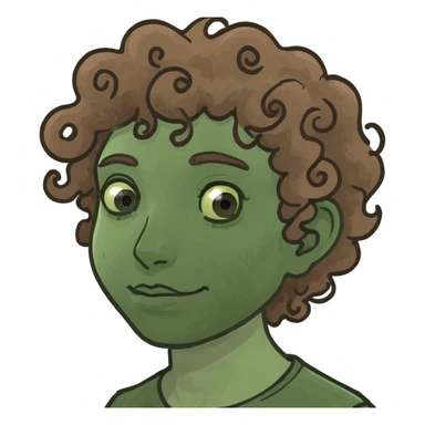 Fiel auto brown curly hair sticker