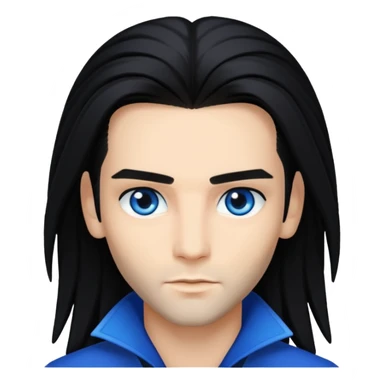 Bill Kaulitz with black long hair sticker