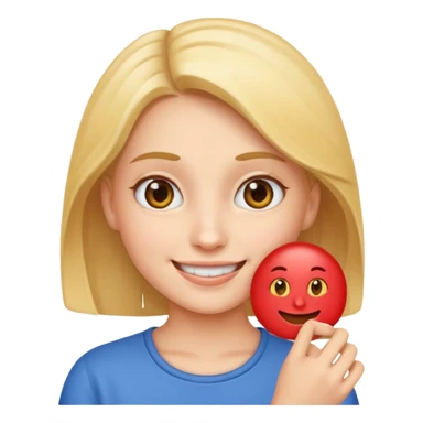 A girl teaching how to make an emoji sticker