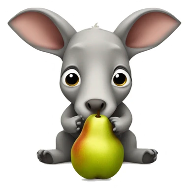 Aardvark eating a pear sticker