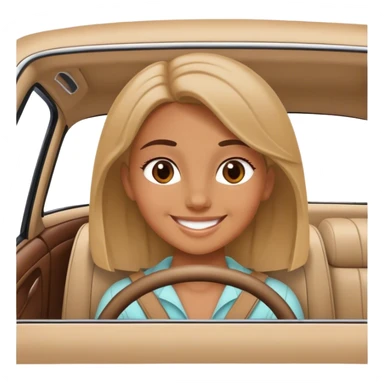 smiling girl in car interior sticker