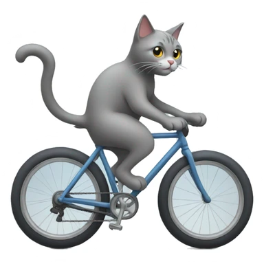 Grey Cat riding a bike  sticker