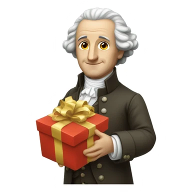 Goethe holding a present sticker