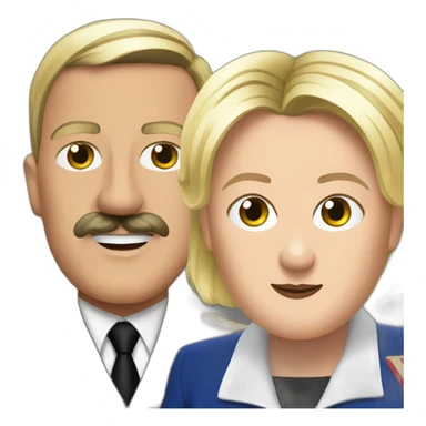 Hitler and marine le pen sticker