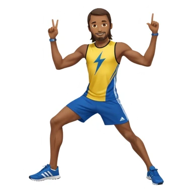 jesus in adidas clothes looking cool doing Usain bolt's move sticker