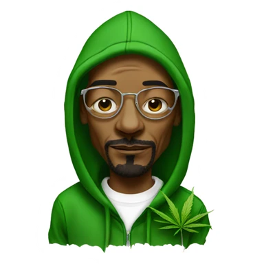 Snoop dogg with a weed hoodie sticker