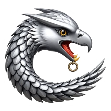 Silver Elder Scrolls Online eagle eating its tail Ouroboro sticker
