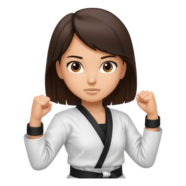 Karate Brunette girl whit brown or black belt sticker