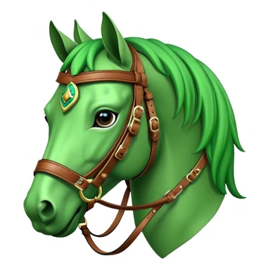 horse head with a green horse brides sticker