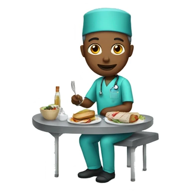 a surgeon having lunch sticker