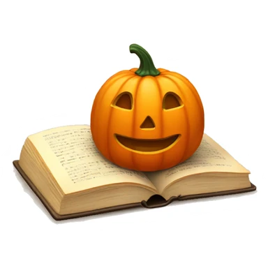 book with candles and a small pumpkin sticker