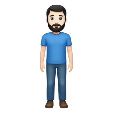 Hombre blanco con barba, su cabello es negro cuerpo entero sticker