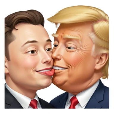 Elon musk kissing trump more realistic sticker