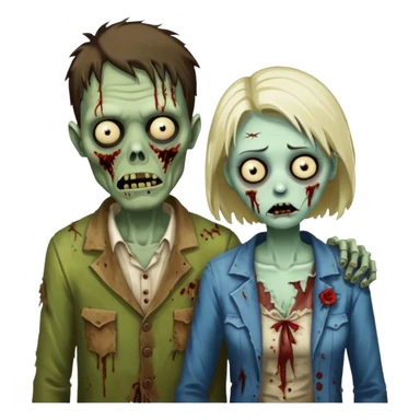 zombie husband wife sticker