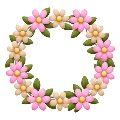 Pink and beige flower garlands  sticker