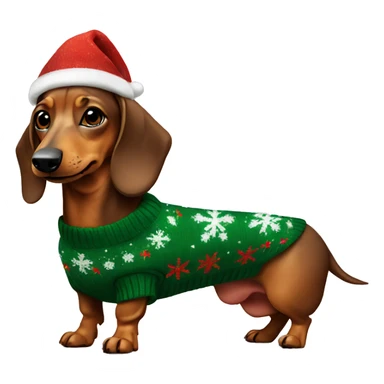 dachshund in a christmas sweater sticker
