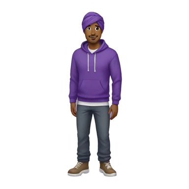 Turban man wearing purple hoodie and bootcut pants sticker