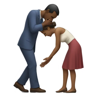 Man bowing to woman sticker