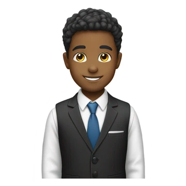 smiling boy in formal attire sticker