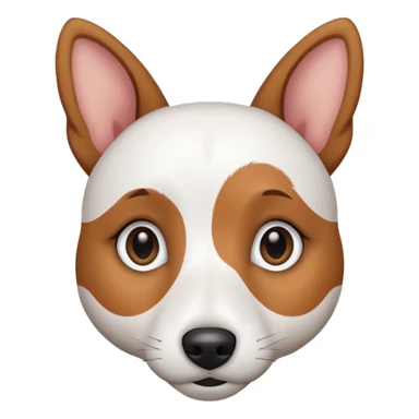 a fully white jack russell the size of a kelpie with light brown ears and a light brown patch on one eye sticker