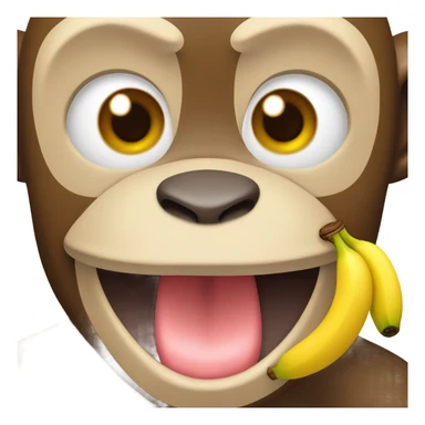 Monkey drooling and sucking banana sticker