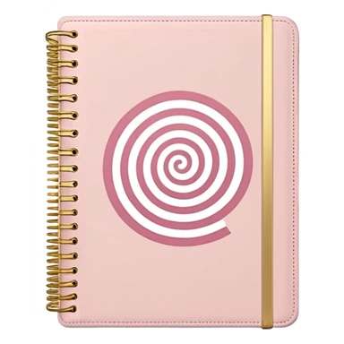Blush planner with gold spiral with “Steph Pase Planners” logo on the front  sticker
