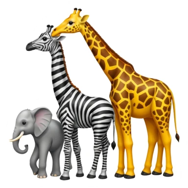 Make giraffe and zebra and elephant sticker