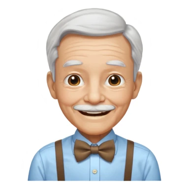 elderly with bow tie and shirt sticker