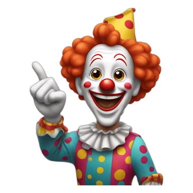 Clown Pointing with finger and laughing sticker
