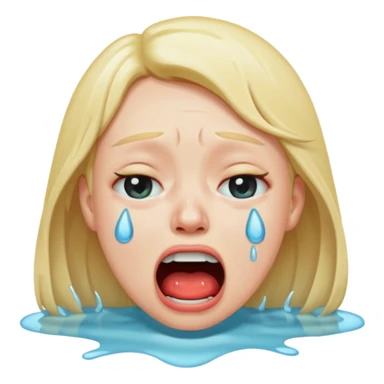 make a super sad face that its crying so hard that his mouth is super wide sticker