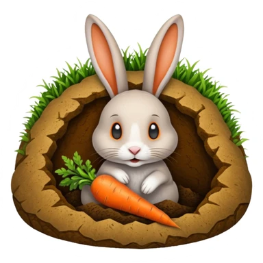Rabbit burrow, carrot outside sticker