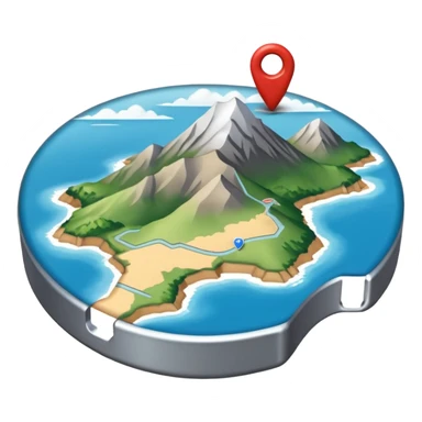 gps locater pin on west coast nz terrain map sticker