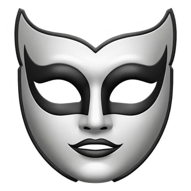 Create this emoji : 🎭 but in White and black and gray sticker